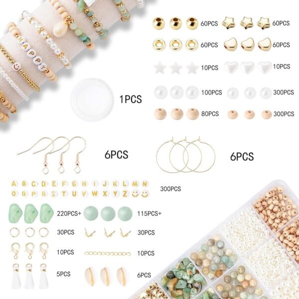 Bracelet Making Kit, Jewelry Making Supplies Kit, Jewellery Crafts Girls Craft Set, Natural Stone Beads for Irregular Natural Stone DIY Craft Bracelet Necklace Earrings for Adults and Kids  Amazon.ae: Arts & Crafts - Image 2