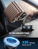 ⁦Lamicall Car Phone Holder 70LBS Vacuum Suction Dashboard & Windshield | 20X Mag safe Car Mount 360° Foldable Magnetic Mobile Holder for Car fit iPhone 17 16 15 14 Pro Max Gift Truck Black  Amazon.ae: Automotive⁩ - الصورة ⁦14⁩