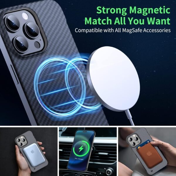 RUNGOS for iPhone 17 Pro Max Case MagSafe, Borderless Slim (Carbon Fiber Texture) [Strong Magnetic] [Bare Metal Feel] Rapid Heat Dissipation Cover for iPhone 17 Pro Max Phone Case, Shockproof Sturdy Buy Online at Best Price in UAE - Amazon.ae - Image 10