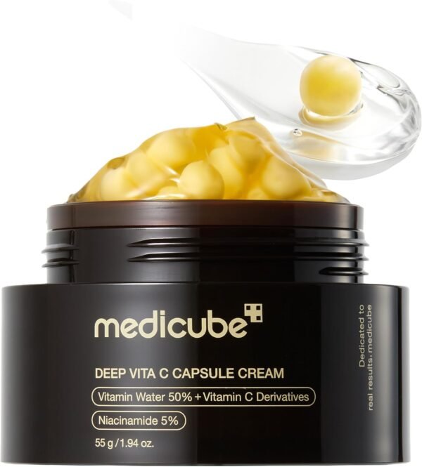 medicube Capsule Cream with Deep Vitamin C | Liposome Vitamin C Golden Capsule for Uneven & Dull Skin | Radiance & Firm-Looking Skin | Hydrating Glow Gel Texture | Korean Skincare, 1.94 oz - Image 9