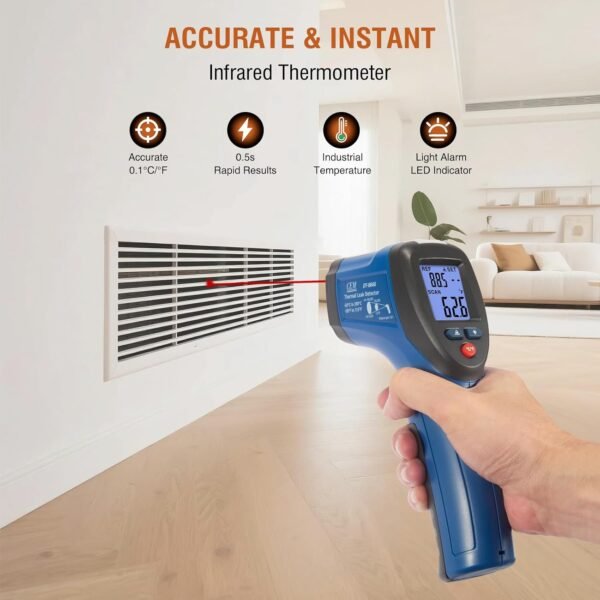 CEM Infrared Thermometer Temperature Gun,Instant Read Temperature Gun with Color Audible Alarm for Home Repair and Industrial Maintain,IR 1.0% Laser Thermal Scanner -50~380°C,Not for Use on Humans  Amazon.ae: Kitchen - Image 11