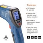 CEM Infrared Thermometer Temperature Gun,Instant Read Temperature Gun with Color Audible Alarm for Home Repair and Industrial Maintain,IR 1.0% Laser Thermal Scanner -50~380°C,Not for Use on Humans Amazon.ae: Kitchen - Image 10