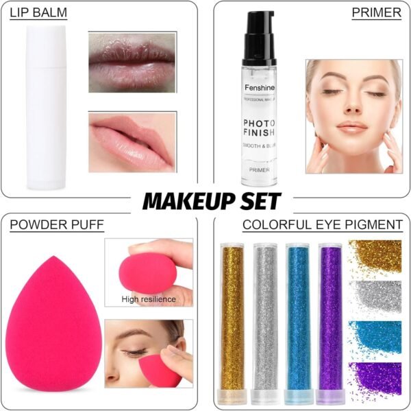 ⁦Fenshine All-In-One Makeup Kit for Women - Essential Starter Bundle With Eyeshadow Palette, Lipstick, Eyebrow Pencil, Brush Set for Beginners  Amazon.ae Beauty - Color : multicoloured⁩ - الصورة ⁦7⁩