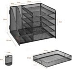 TCCHDM Desk Organizer with File Holder, Mesh Desktop Organizer and Storage with Magazine Holder for Office Supplies,5-Tier Paper Letter Tray Organizer with Drawer and 2 Pen Holder, Amazon.ae: Office Products - Image 3
