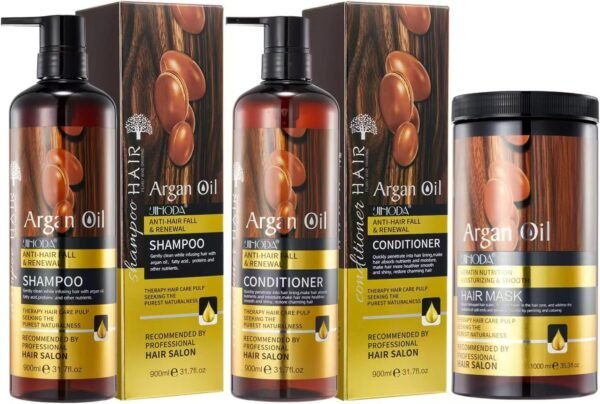 ARGAN OIL Hair Care Set – Shampoo, Conditioner & Hair Mask – Hair Growth & Repair Treatment for Hair Fall Control, Dry & Damaged Hair – Professional Salon Care (ARGAN OIL) - Image 7