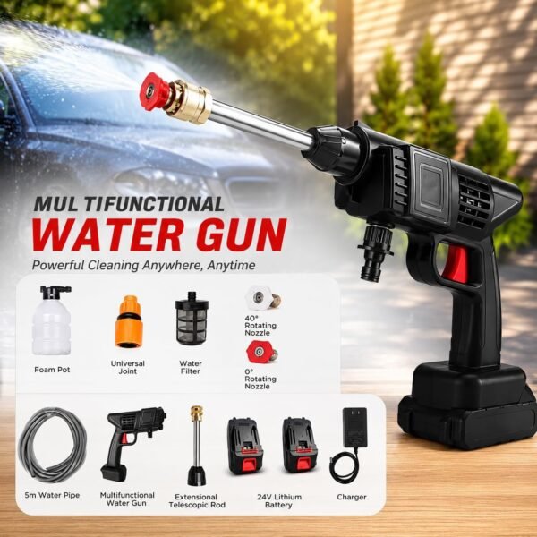 Cordless Portable Battery Pressure Washer 2800W, 45 Bar High Pressure Cleaner with 2 Batteries, Heavy Duty Power Washer for Car Washing, Solar Panels, AC Units & Outdoor Cleaning Buy Online at Best Price in UAE - Amazon.ae - Image 3