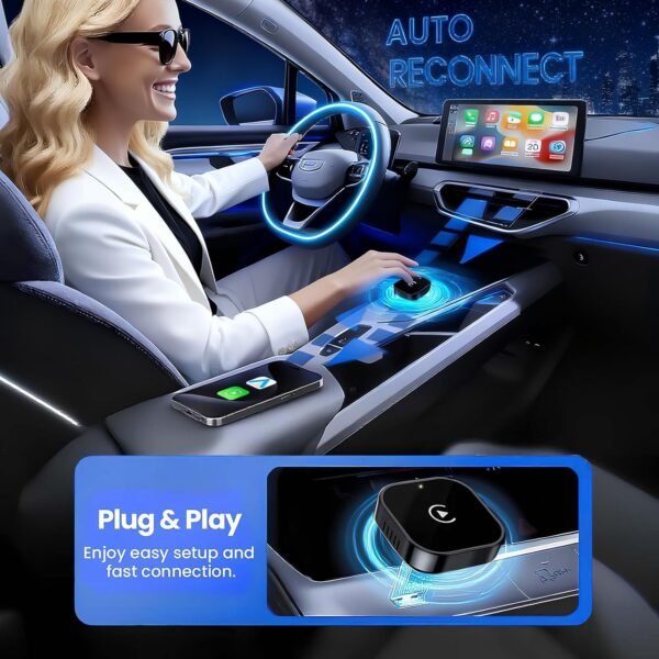 Yizro 2026 Wireless CarPlay Adapter for iPhone & Android Device | Fast Auto-Connect, Stable Connection, Mini Size Plug，Apple iPhone & Android, 2-in-1 Adapter, Convert Wired to Wireless Dongle Buy Online at Best Price in UAE - Amazon.ae - Image 3
