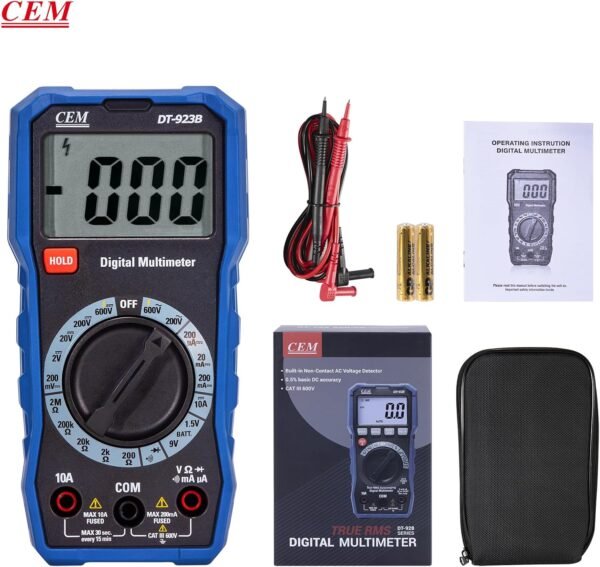 CEM Digital Multimeter TRMS 2000 Auto-ranging Counts,Multimeter featuring 0.5% DC and 0.8% Resistance measure accuracy,Voltage Tester for AC/DC Current Resistance Continuity Diode for Home Industrial Buy Online at Best Price in UAE - Amazon.ae - Image 18