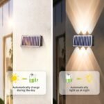 4 Pcs Outdoor Solar Wall Light, Up & Down LED Scones – Warm White LED Sconce, Waterproof Garden Patio Fence Light Buy Online at Best Price in UAE - Amazon.ae - Image 4