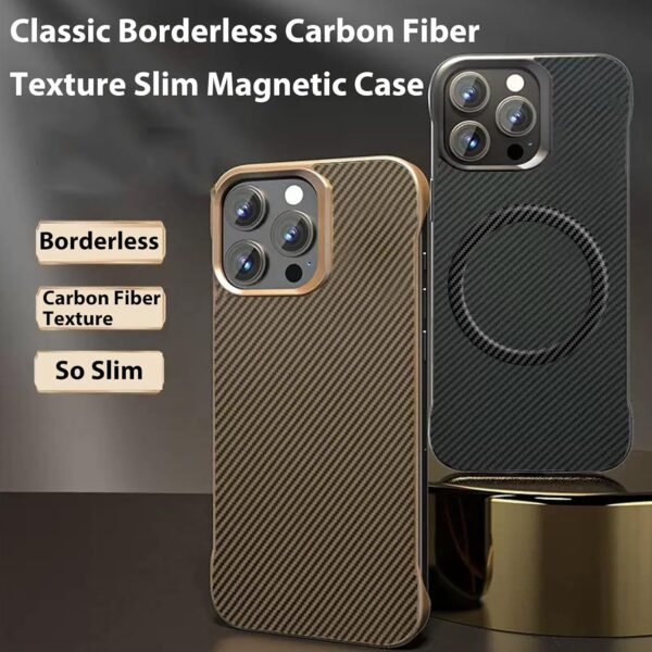 RUNGOS for iPhone 17 Pro Max Case MagSafe, Borderless Slim (Carbon Fiber Texture) [Strong Magnetic] [Bare Metal Feel] Rapid Heat Dissipation Cover for iPhone 17 Pro Max Phone Case, Shockproof Sturdy Buy Online at Best Price in UAE - Amazon.ae - Image 4