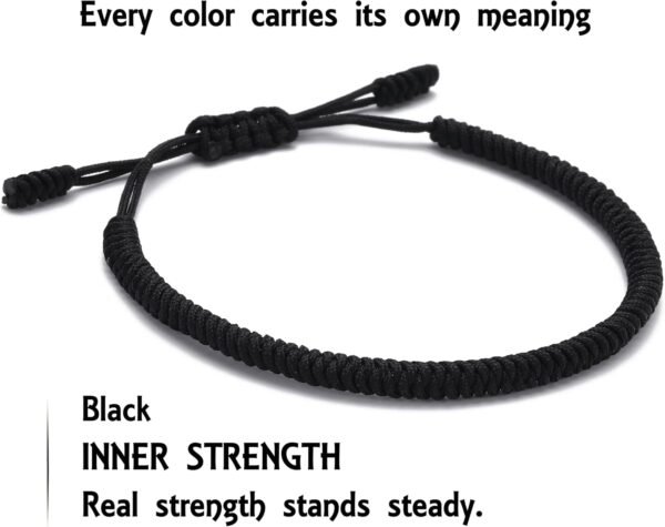LUCKY BUDDHIST Handmade Bracelet + Buddhist Gift! Tibetan Good Luck String Armband. for Women, Men, Teens. Adjustable Size! Friendship Present. Handcrafted Rope Woven Chakra Wristband, 15–25 cm, Nylon - Image 3