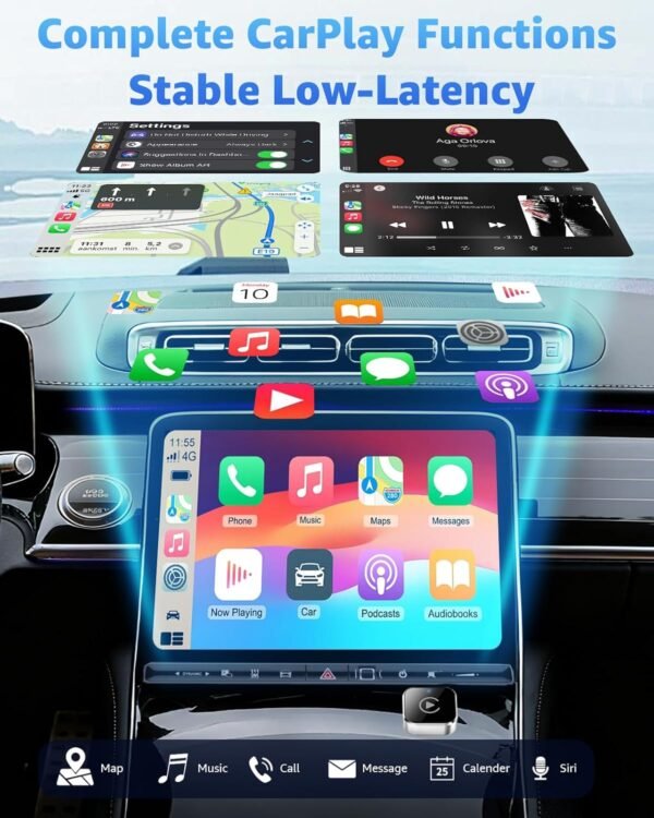 CarPlay Wireless Adapter & Android Auto Adapter, 2026 Upgrade 2-in-1 Plug & Play USB/USB-C Dongle, Converts Wired to Wireless for Cars, Fast Stable Connection, Fits iPhone & Android, Silver Buy Online at Best Price in UAE - Amazon.ae - Image 11