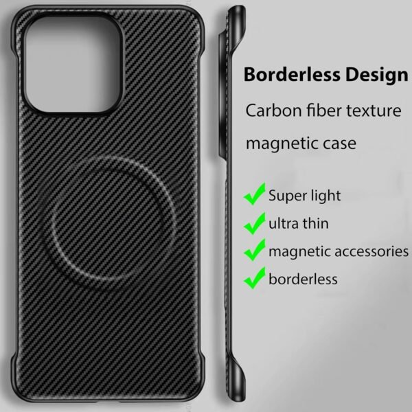 RUNGOS for iPhone 17 Pro Max Case MagSafe, Borderless Slim (Carbon Fiber Texture) [Strong Magnetic] [Bare Metal Feel] Rapid Heat Dissipation Cover for iPhone 17 Pro Max Phone Case, Shockproof Sturdy Buy Online at Best Price in UAE - Amazon.ae - Image 6