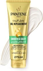 Pantene Pro-V Smooth & Silky Oil Replacement Leave-On Cream to Control Frizz - Repairs Damage & Nourishes Deeply with Vitamins B, C & E 275ml Buy Online at Best Price