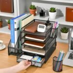 TCCHDM Desk Organizer with File Holder, Mesh Desktop Organizer and Storage with Magazine Holder for Office Supplies,5-Tier Paper Letter Tray Organizer with Drawer and 2 Pen Holder, Amazon.ae: Office Products - Image 8
