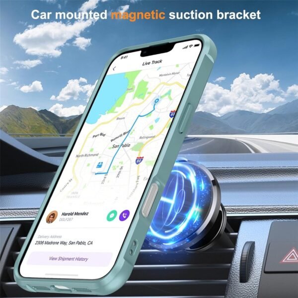 ⁦UniqCase MagSafe Ring Holder Kickstand Case for Apple iPhone 16 Pro Max – Dual-Layer TPU + PC Shockproof Design, 360° Magnetic Stand, Raised Camera & Screen Bezel – Lake Blue Buy Online at Best Price in UAE - Amazon.ae⁩ - الصورة ⁦12⁩