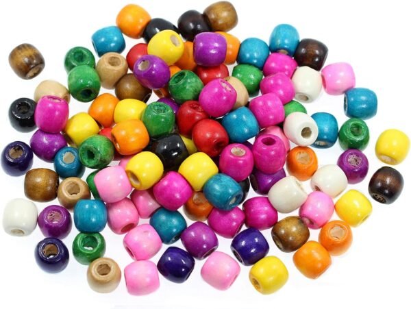 ⁦200Pcs Large Hole Wood Beads, BetterJonny Assorted Color Wooden Beads Hair Braid Beads 16x16-17mm for Macrame Rosary Bracelet Jewelry Craft Making  Amazon.ae: Arts & Crafts⁩ - الصورة ⁦7⁩