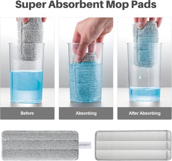 JOYMOOP - Flat Mop and Bucket with Spinner, with 3 Washable Microfiber Wipes - Wet & Dry Use, Floor Cleaning System  Amazon.ae: Industrial & Scientific - Image 5