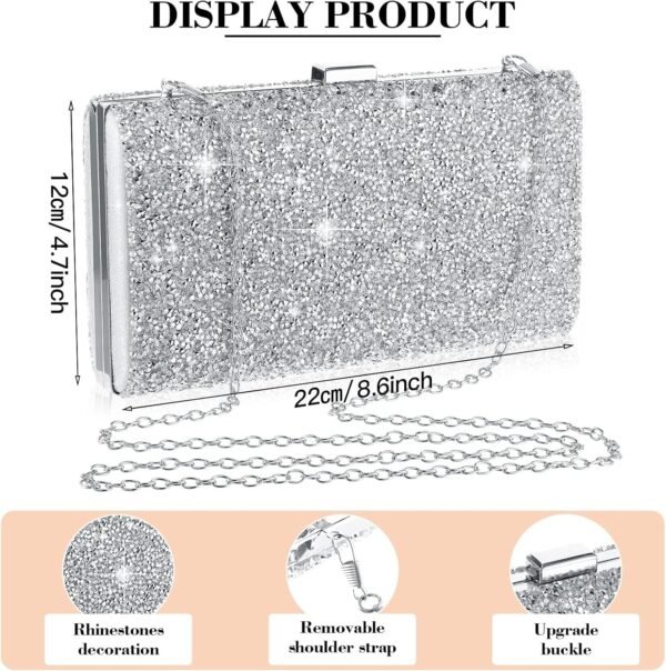 SYOSI Rhinestone Clutch Purse and 4-Piece Jewelry Set for Women | Elegant Sparkling Evening Accessories for Weddings, Bridal Events, Proms, and Formal Parties (188 characters) Buy Online at Best Price in UAE - Amazon.ae - Image 7
