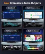 ⁦podofo 10.26 Touchscreen Portable Wireless Apple Carplay Car Stereo, Portable Car Screen Compatible with Bluetooth Hands-Free/GPS Navigation/Siri Assistant/Voice Control,7V-32V Suit for All Vehicles Buy Online at Best Price in UAE - Amazon.ae⁩ - الصورة ⁦11⁩