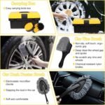 ⁦Oasisgalore 27-Piece Car Wash Kit Set, Car Cleaning Brush Accessories, Handheld Brushes for Interior/Exterior/Wheels (yellow)  Amazon.ae: Automotive⁩ - الصورة ⁦3⁩