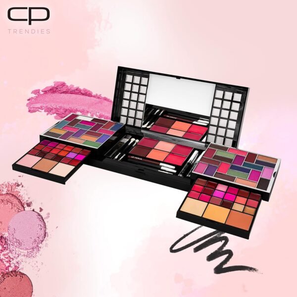 ⁦CP Trendies Color Bar Makeup Kit No. 76 for Ladies & Girls | Perfect Makeup Gift Set for Women with 42 Eyeshadows,Eyeliner, Lip Brush & Pencil, Mascara, Mirror, Compact Powder, Foundation  Amazon.ae: Beauty⁩ - الصورة ⁦5⁩