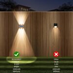 4 Pcs Outdoor Solar Wall Light, Up & Down LED Scones – Warm White LED Sconce, Waterproof Garden Patio Fence Light Buy Online at Best Price in UAE - Amazon.ae - Image 18