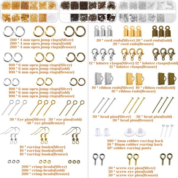 Jewelry Making Kit with Complete Jewelry Tools, Wire and Findings Set for DIY, Repair, Beading, Jewelry Making Tools for Beginners and Professionals permanent  Amazon.ae: Arts & Crafts - Image 3