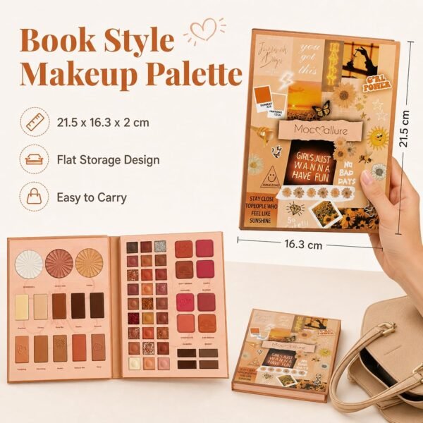 All-in-One Makeup Palette Cosmetic Set Eyeshadow Blush Highlighter Pressed Powder Brow Shades Book Style Multi Color Face Eye Kit for Daily Makeup  Amazon.ae: Beauty - Image 14