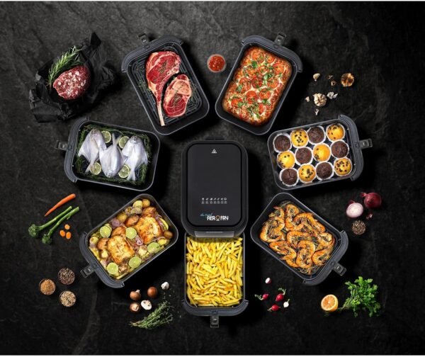 BLACK+DECKER Digital Air Fryer, 1700W, 8 Litres Family-Sized Capacity, 7 Preset Functions, Rapid Air Convection for Healthy Frying, Adjustable Temperature 80-200°C, Easy Clean, Black - SAF80-B5 Buy Online at Best Price in UAE - Amazon.ae - Image 14
