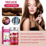 ⁦Hair Care Essential Oil, Single Pack Hair Oil, Repairing and Moisturizing Formula, No Need to Rinse Unisex, Capsules Make Hair Healthier Softer and More Shiny Capsules 40 (Red)⁩ - الصورة ⁦11⁩