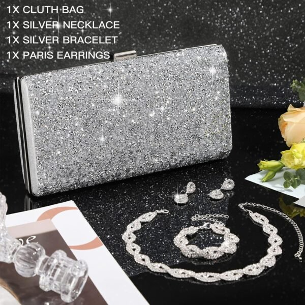 SYOSI Rhinestone Clutch Purse and 4-Piece Jewelry Set for Women | Elegant Sparkling Evening Accessories for Weddings, Bridal Events, Proms, and Formal Parties (188 characters) Buy Online at Best Price in UAE - Amazon.ae - Image 13