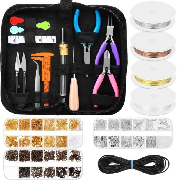 Jewelry Making Kit with Complete Jewelry Tools, Wire and Findings Set for DIY, Repair, Beading, Jewelry Making Tools for Beginners and Professionals permanent  Amazon.ae: Arts & Crafts - Image 9