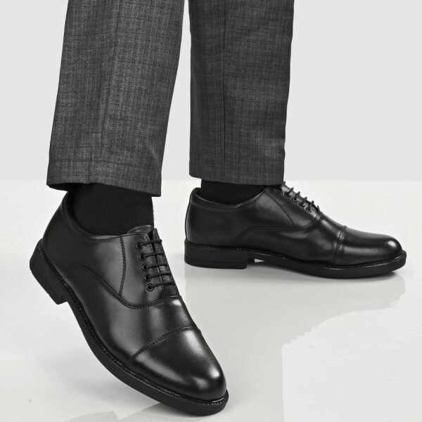Burwood Men BWD 240 Black Leather Formal Shoes-9 UK (43 EU) (BW - Image 11
