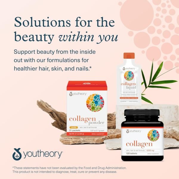 Youtheory Advanced Collagen - 6,000 mg Collagen - with Vitamin C - for Hair, Skin & Nails* - Collagen Supplements for Women and Men - 120 Tablets Buy Online at Best Price in UAE - Amazon.ae - Image 15