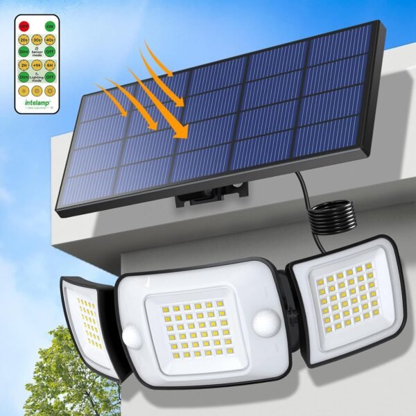 intelamp Solar Lights Outdoor with Remote Control, 2.7 Cable | Solar Sensor Lights with Dual Sensors 1200LM Waterproof Flood Lighting for Yard, Garage, Garden Buy Online at Best Price in UAE - Amazon.ae - Image 7