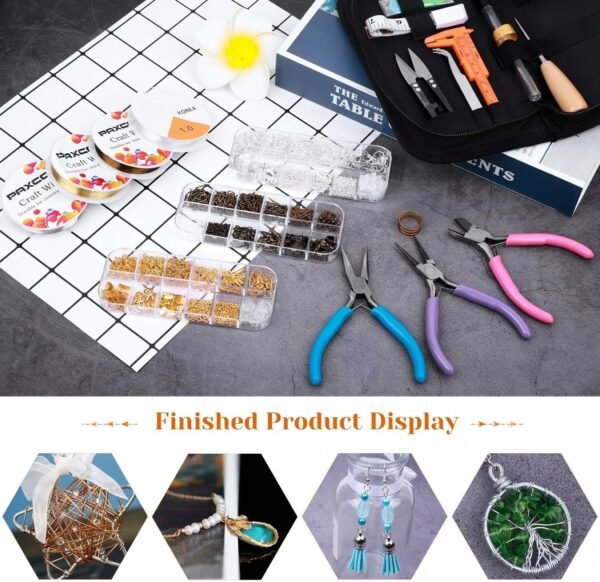 Jewelry Making Kit with Complete Jewelry Tools, Wire and Findings Set for DIY, Repair, Beading, Jewelry Making Tools for Beginners and Professionals permanent  Amazon.ae: Arts & Crafts - Image 7