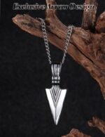 Jstyle Stainless Steel Pendant Necklace for Mens Boys Cool Spearpoint Arrowhead Pendant Chain Necklace Set - Image 17