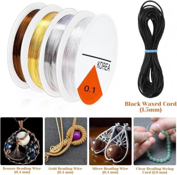 Jewelry Making Kit with Complete Jewelry Tools, Wire and Findings Set for DIY, Repair, Beading, Jewelry Making Tools for Beginners and Professionals permanent  Amazon.ae: Arts & Crafts - Image 5
