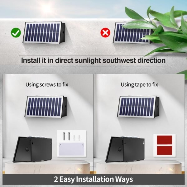 4 Pcs Outdoor Solar Wall Light, Up & Down LED Scones – Warm White LED Sconce, Waterproof Garden Patio Fence Light Buy Online at Best Price in UAE - Amazon.ae - Image 7
