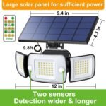 intelamp Solar Lights Outdoor with Remote Control, 2.7 Cable | Solar Sensor Lights with Dual Sensors 1200LM Waterproof Flood Lighting for Yard, Garage, Garden Buy Online at Best Price in UAE - Amazon.ae - Image 3