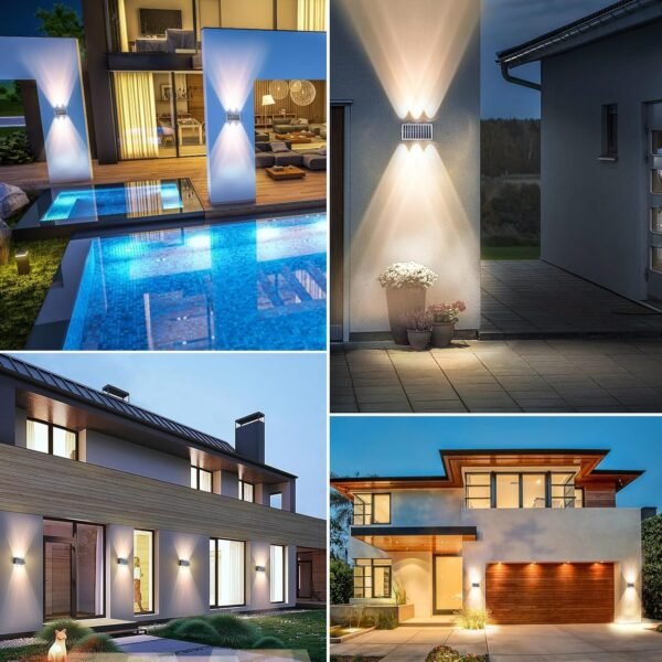4 Pcs Outdoor Solar Wall Light, Up & Down LED Scones – Warm White LED Sconce, Waterproof Garden Patio Fence Light Buy Online at Best Price in UAE - Amazon.ae - Image 15