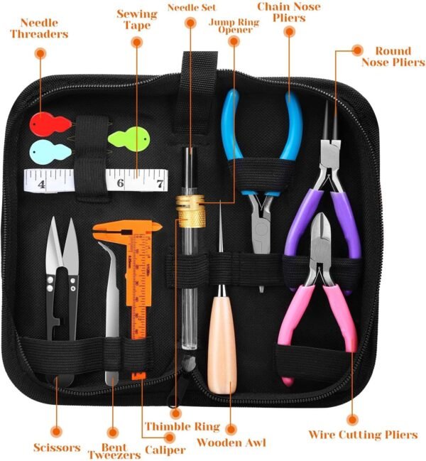 Jewelry Making Kit with Complete Jewelry Tools, Wire and Findings Set for DIY, Repair, Beading, Jewelry Making Tools for Beginners and Professionals permanent  Amazon.ae: Arts & Crafts - Image 2