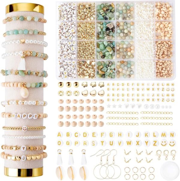 Bracelet Making Kit, Jewelry Making Supplies Kit, Jewellery Crafts Girls Craft Set, Natural Stone Beads for Irregular Natural Stone DIY Craft Bracelet Necklace Earrings for Adults and Kids  Amazon.ae: Arts & Crafts - Image 8