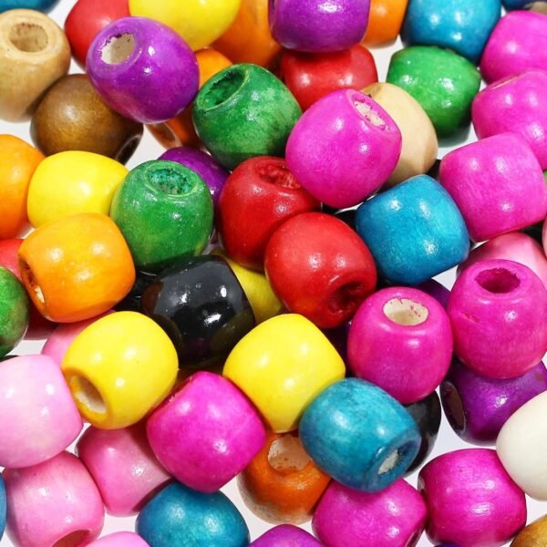 ⁦200Pcs Large Hole Wood Beads, BetterJonny Assorted Color Wooden Beads Hair Braid Beads 16x16-17mm for Macrame Rosary Bracelet Jewelry Craft Making  Amazon.ae: Arts & Crafts⁩ - الصورة ⁦6⁩
