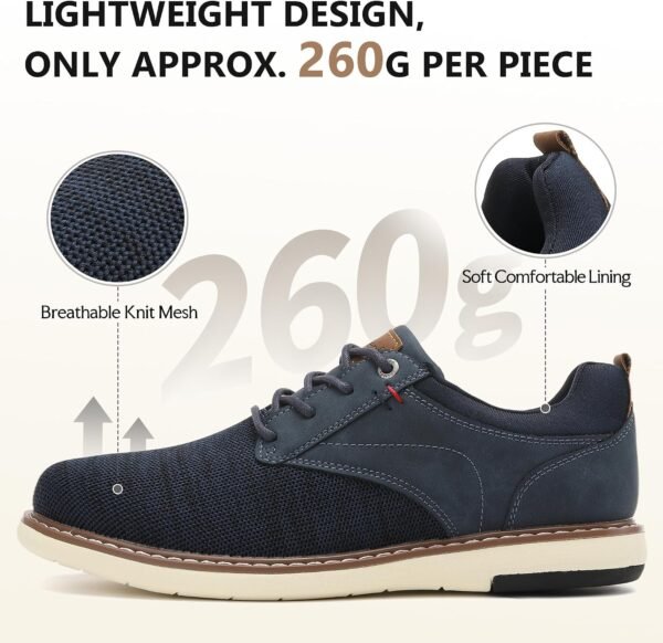 ANALEAF Mens Dress Sneakers Oxfords Comfortable Casual Shoes, 44 EU Buy Online at Best Price - Image 4