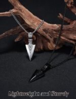 Jstyle Stainless Steel Pendant Necklace for Mens Boys Cool Spearpoint Arrowhead Pendant Chain Necklace Set - Image 9