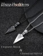 Jstyle Stainless Steel Pendant Necklace for Mens Boys Cool Spearpoint Arrowhead Pendant Chain Necklace Set - Image 16